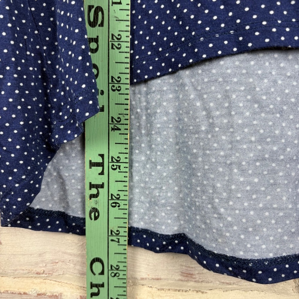 Betsey Johnson NWT Navy Polka Dot Top Size M Lace Trim Heart Cutout Coquette Y2K - Picture 8 of 8